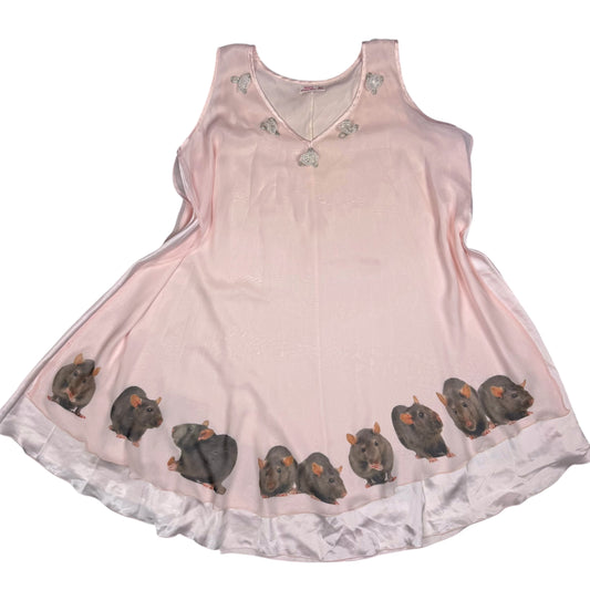 RAT LINE UP PINK ROSETTE NIGHTIE -XL