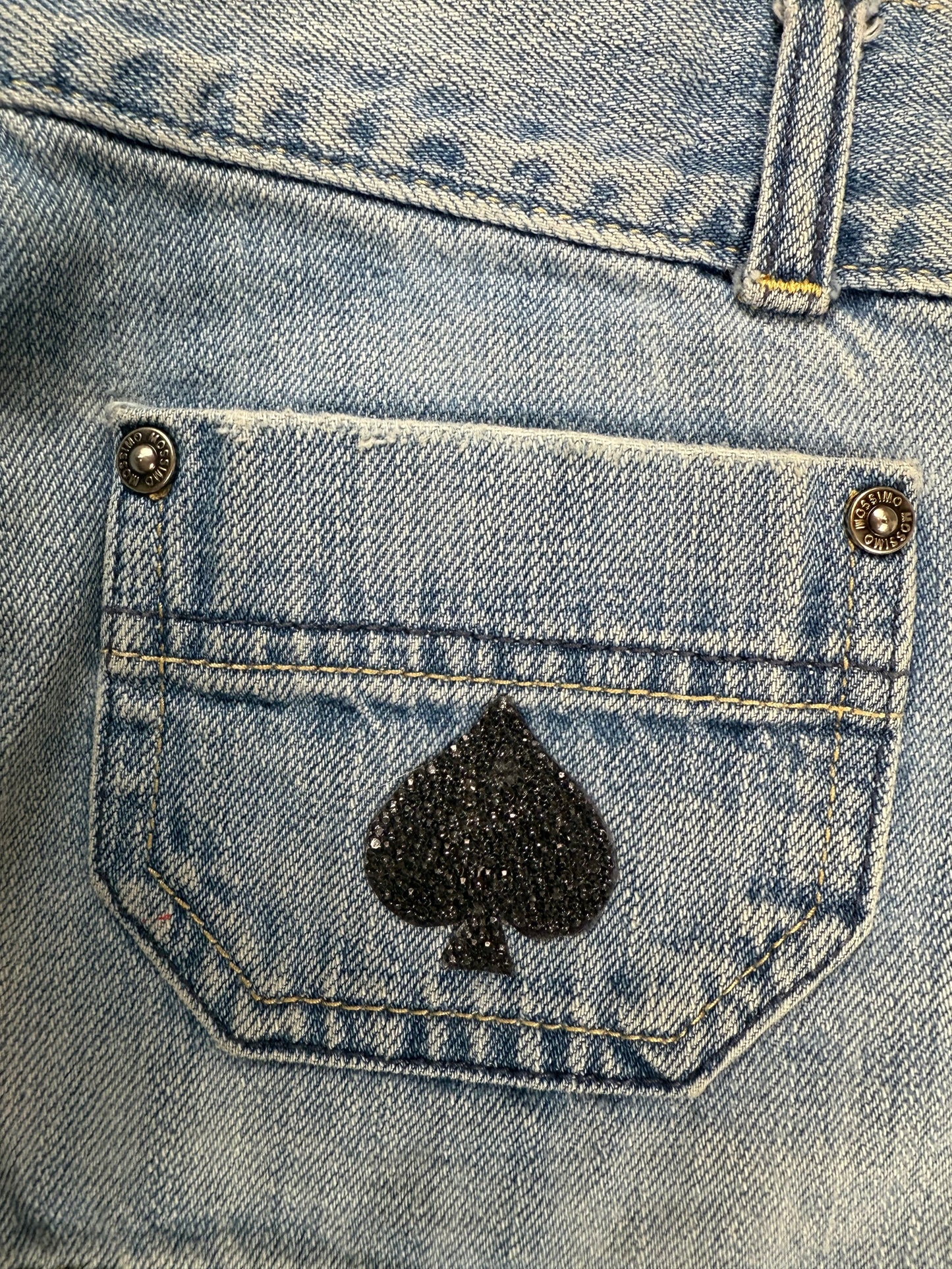 HELLOWEEN DENIM MINI SHORTS - XS/S