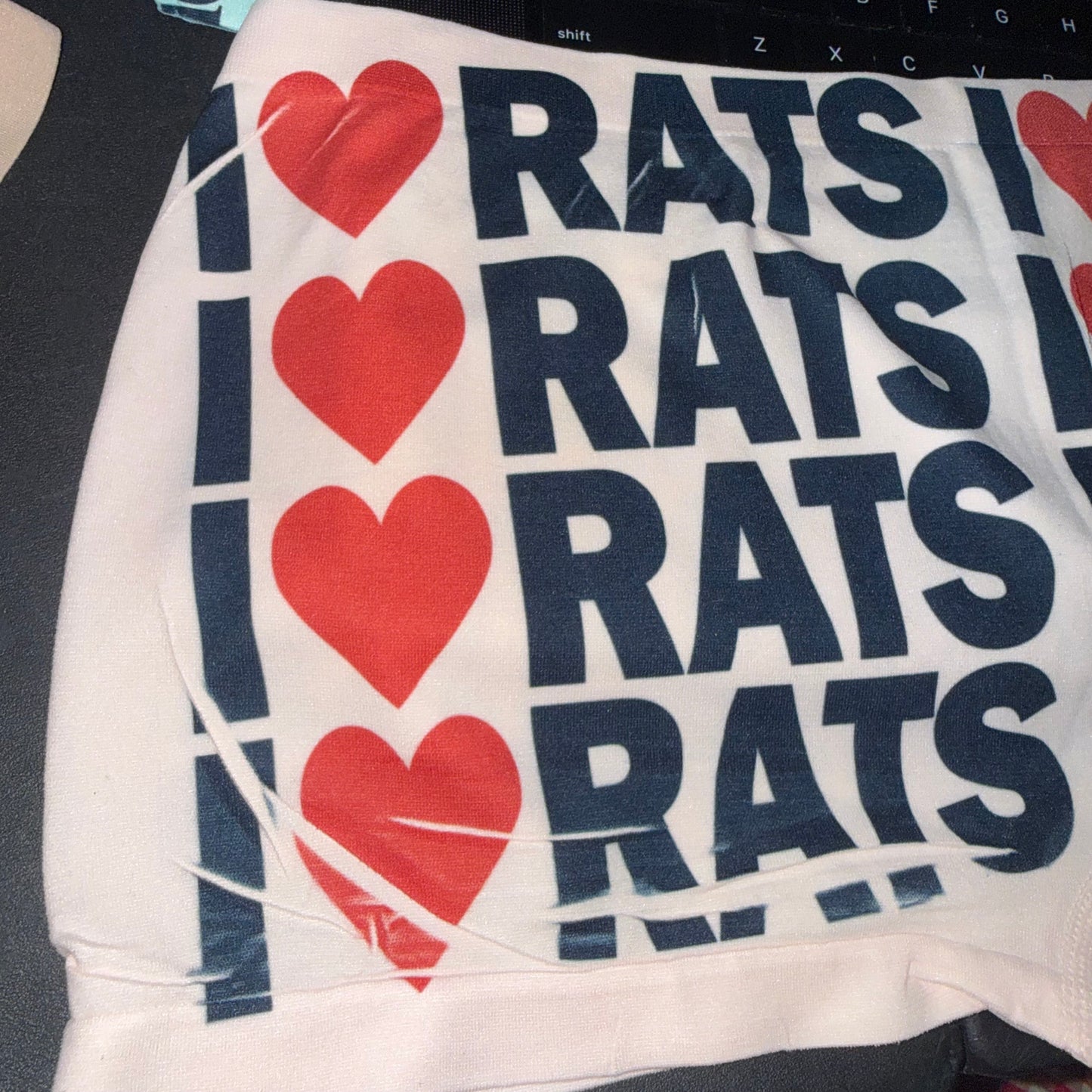 I <3 RATS PEACH BOYSHORT UNDIES