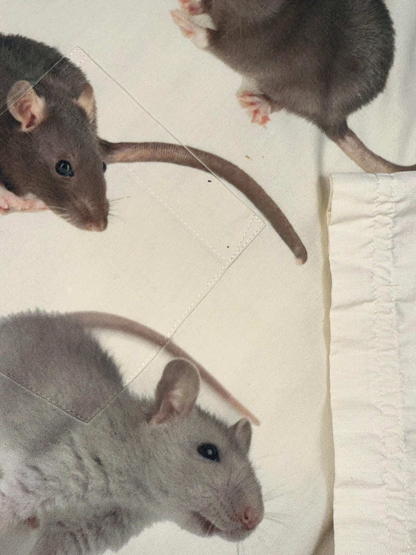 RATS BEIGE BUTTON UP SHORT SLEEVE - MENS LARGE