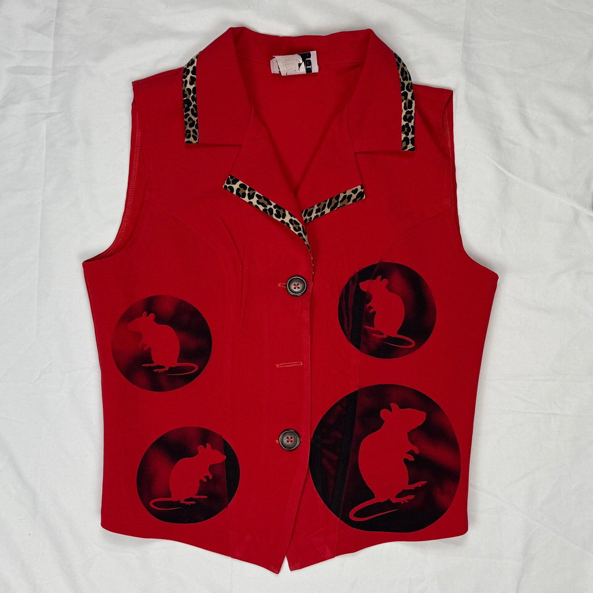 RAT CLUB RED LEOPARD SAMPLE TANK - S