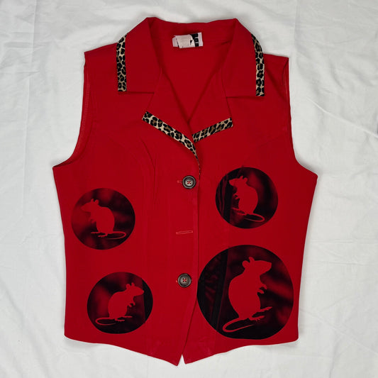 RAT CLUB RED LEOPARD SAMPLE TANK - S