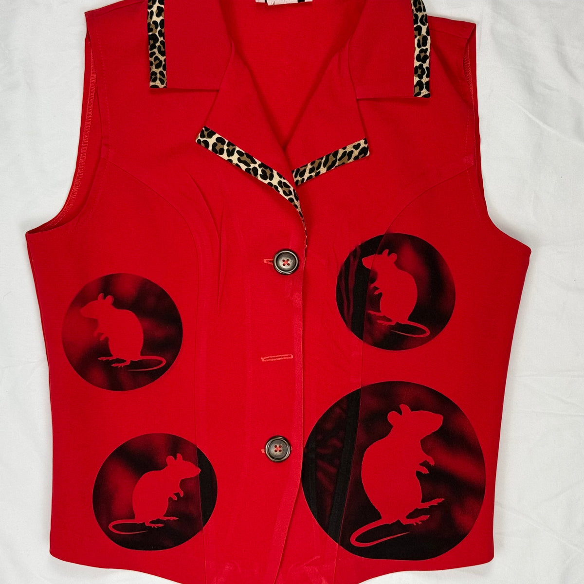 RAT CLUB RED LEOPARD SAMPLE TANK - S