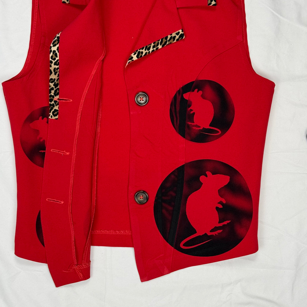 RAT CLUB RED LEOPARD SAMPLE TANK - S