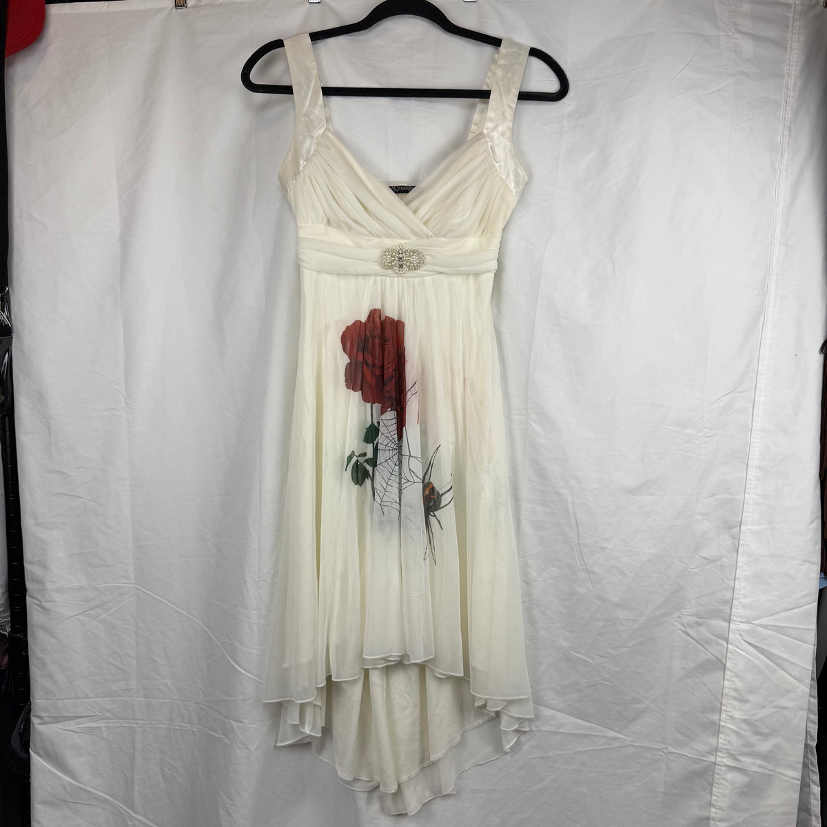 SPIDERWEBS WHITE SAMPLE DRESS - S