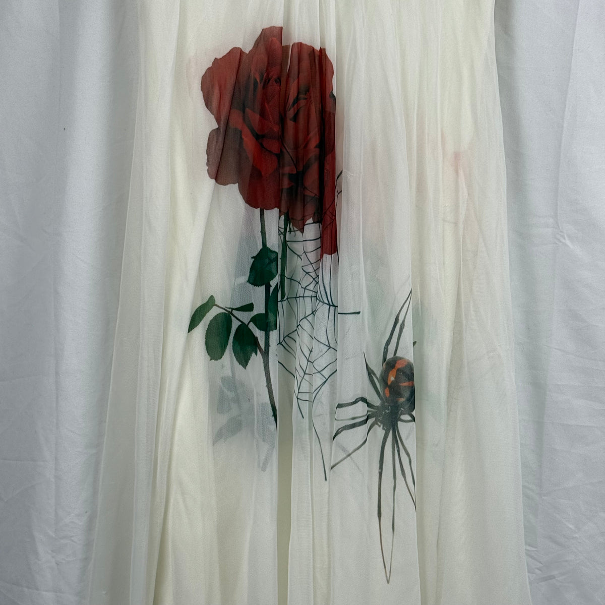 SPIDERWEBS WHITE SAMPLE DRESS - S