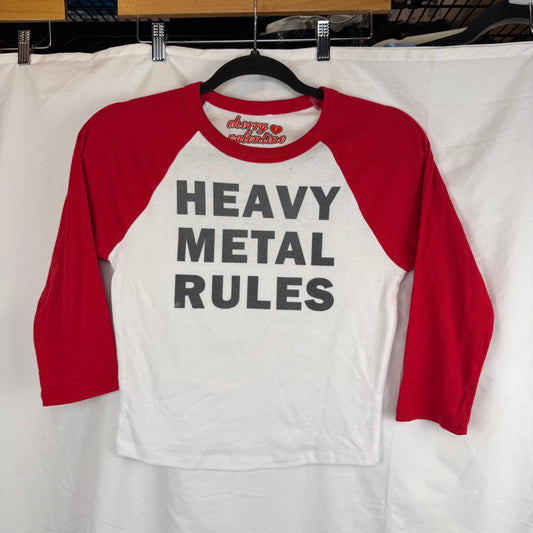 HEAVY METAL RULES SAMPLE BASEBALL TEE - M