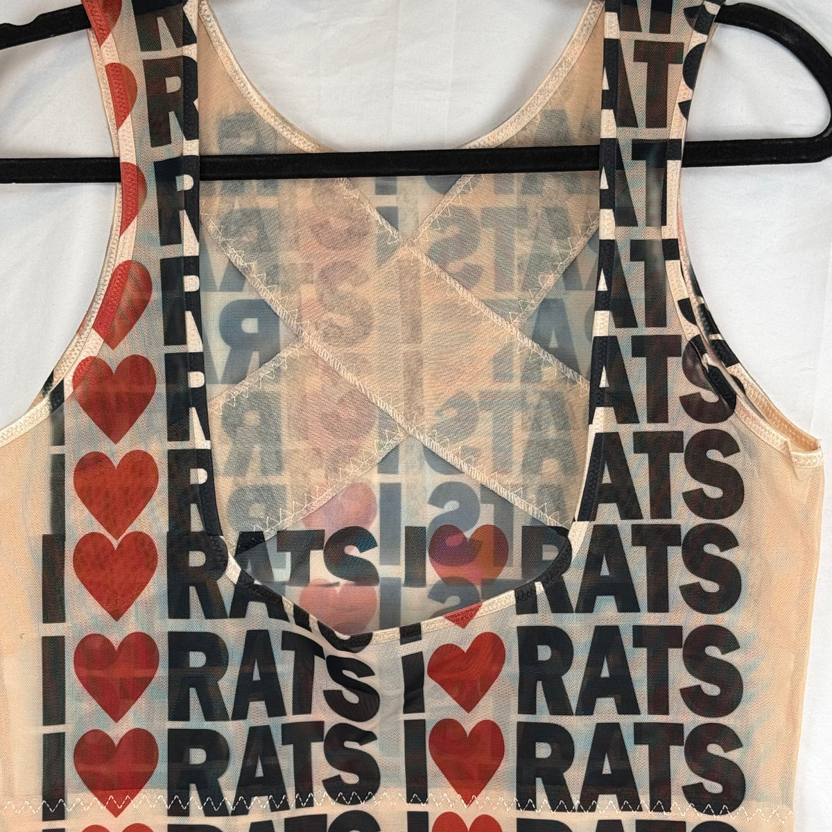 I LOVE RATS MESH CUTOUT SAMPLE TANK - L