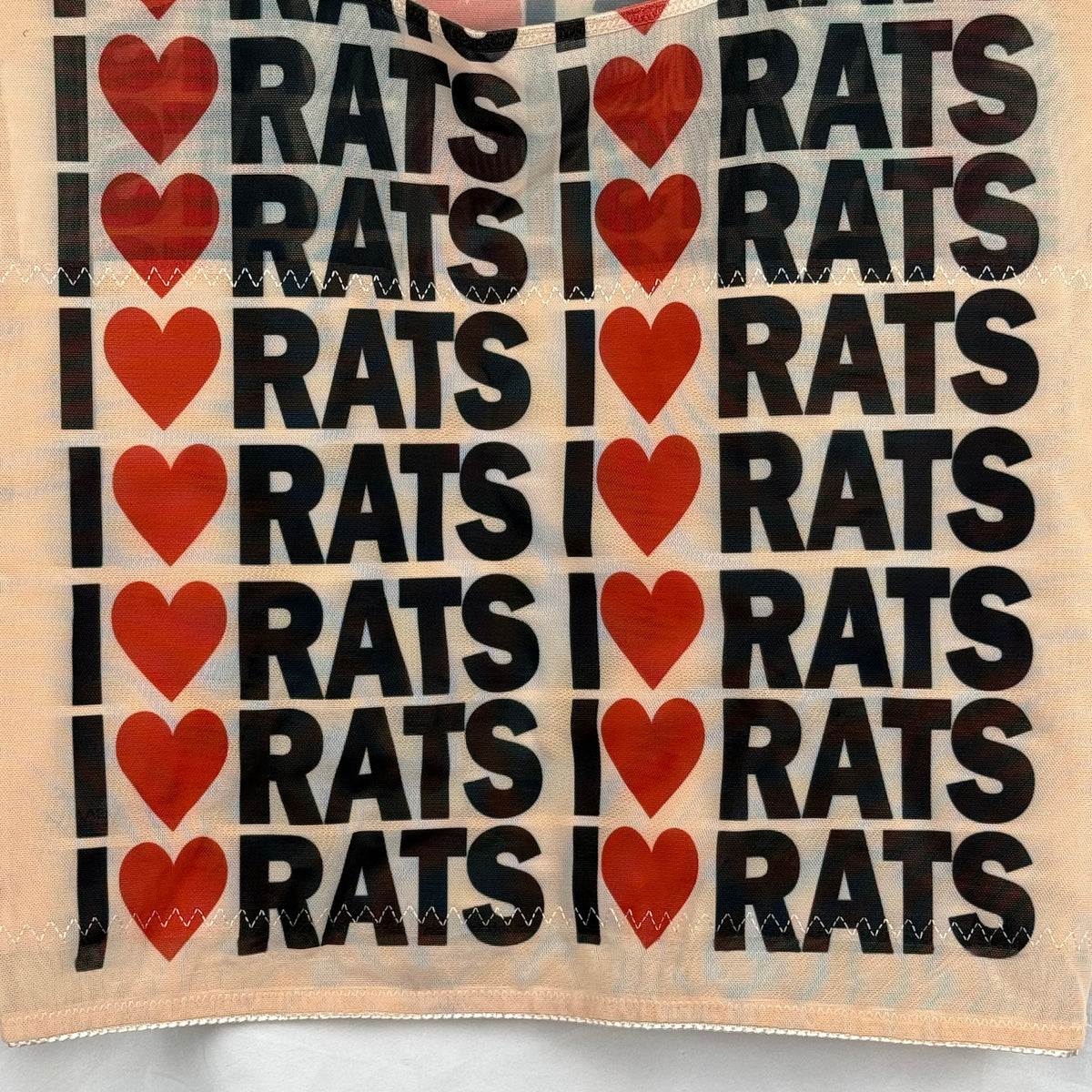 I LOVE RATS MESH CUTOUT SAMPLE TANK - L