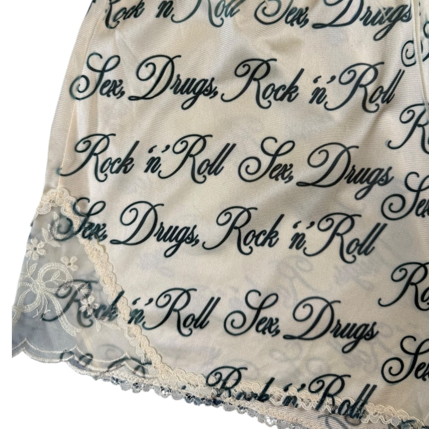 SEX DRUGS ROCK N ROLL LACE SHORTS - XS