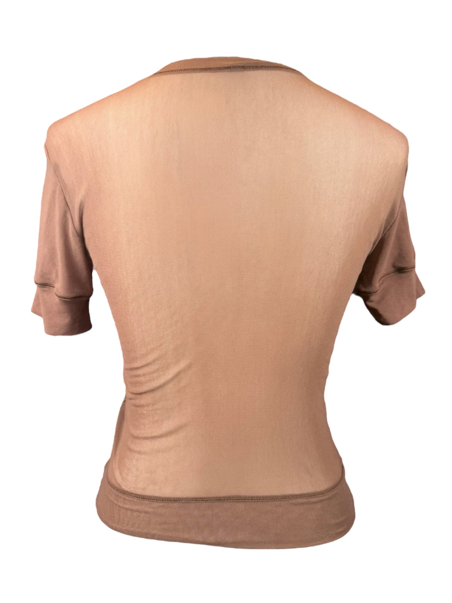 PRISCILLIA BROWN MESH TOP - S