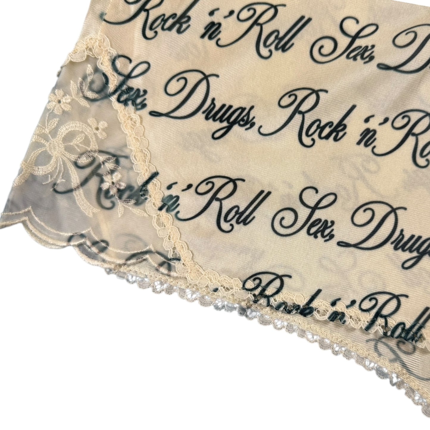 SEX DRUGS ROCK N ROLL LACE SHORTS - XS