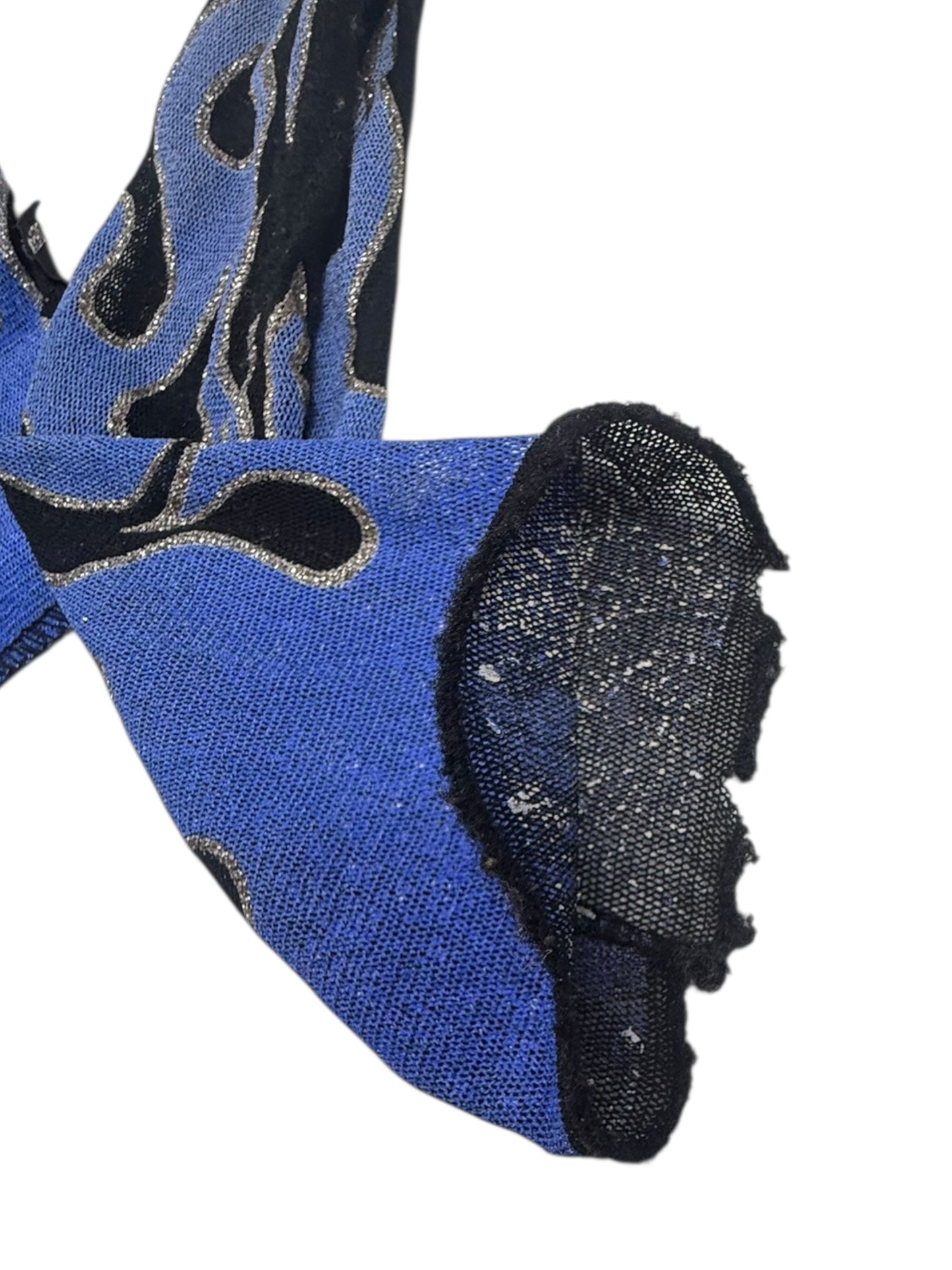 VINTAGE SERIOUS BLUE FLAME MESH TOP - XS