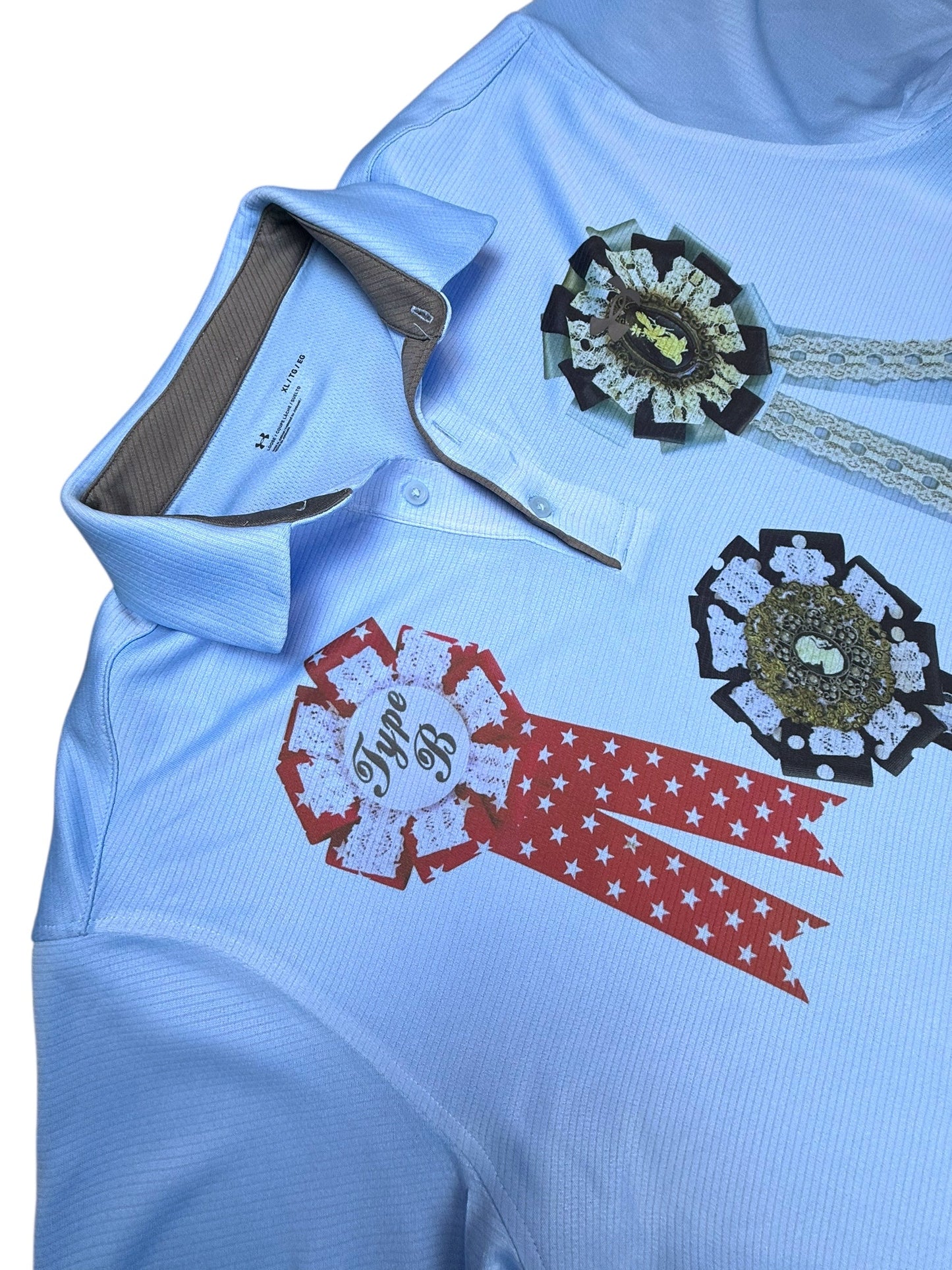 PRIZE RIBBONS BLUE POLO - XL/1X