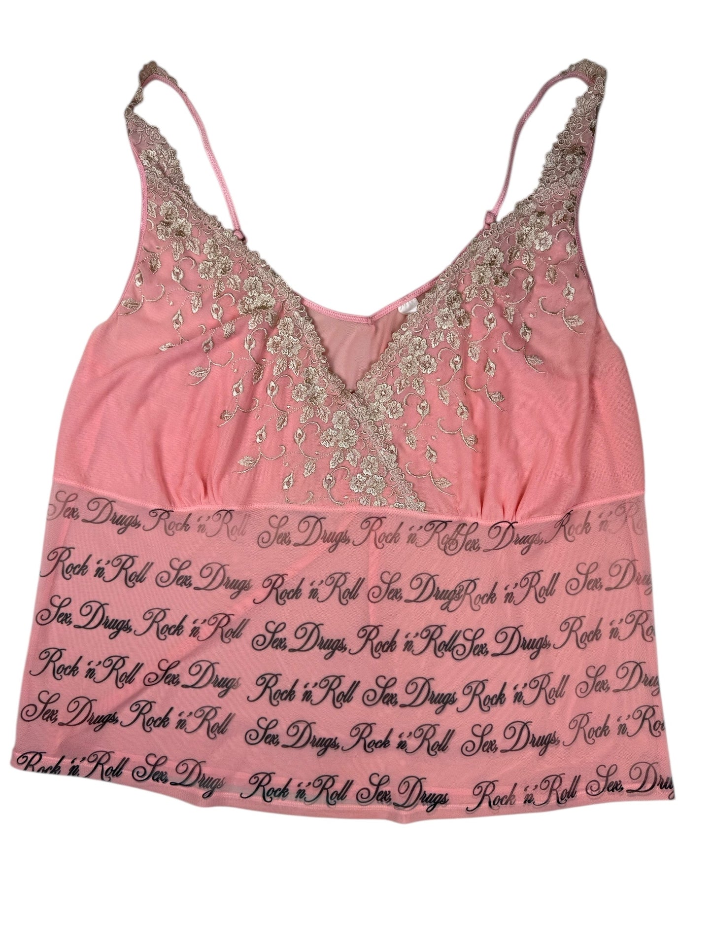 SEX DRUGS ROCK N ROLL PEACH TANK - 3X
