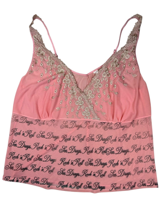 SEX DRUGS ROCK N ROLL PEACH TANK - 3X
