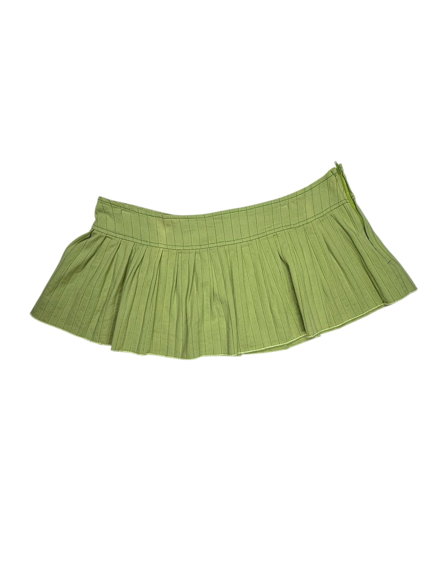 VINTAGE GREEN STRIPED MINI SKIRT - L