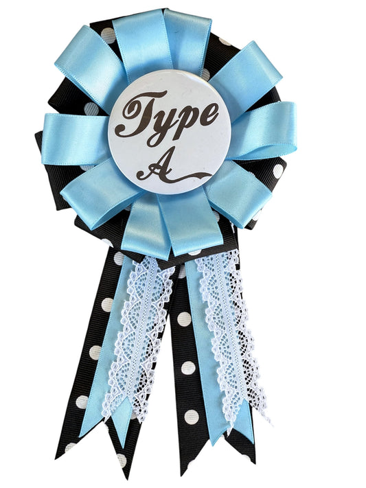 TYPE A PRIZE RIBBON BLUE POLKA