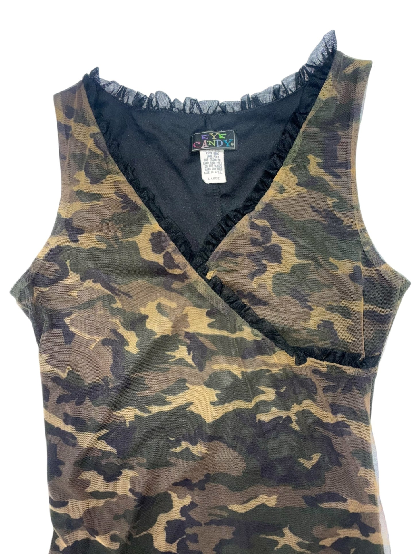 VINTAGE CAMO MESH DRESS - M/L