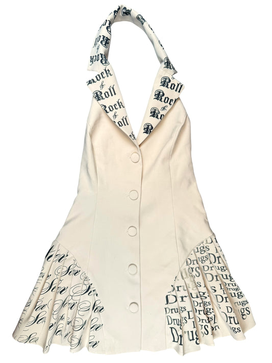 SEX DRUGS ROCK N ROLL PLEATED DRESS - XS/S