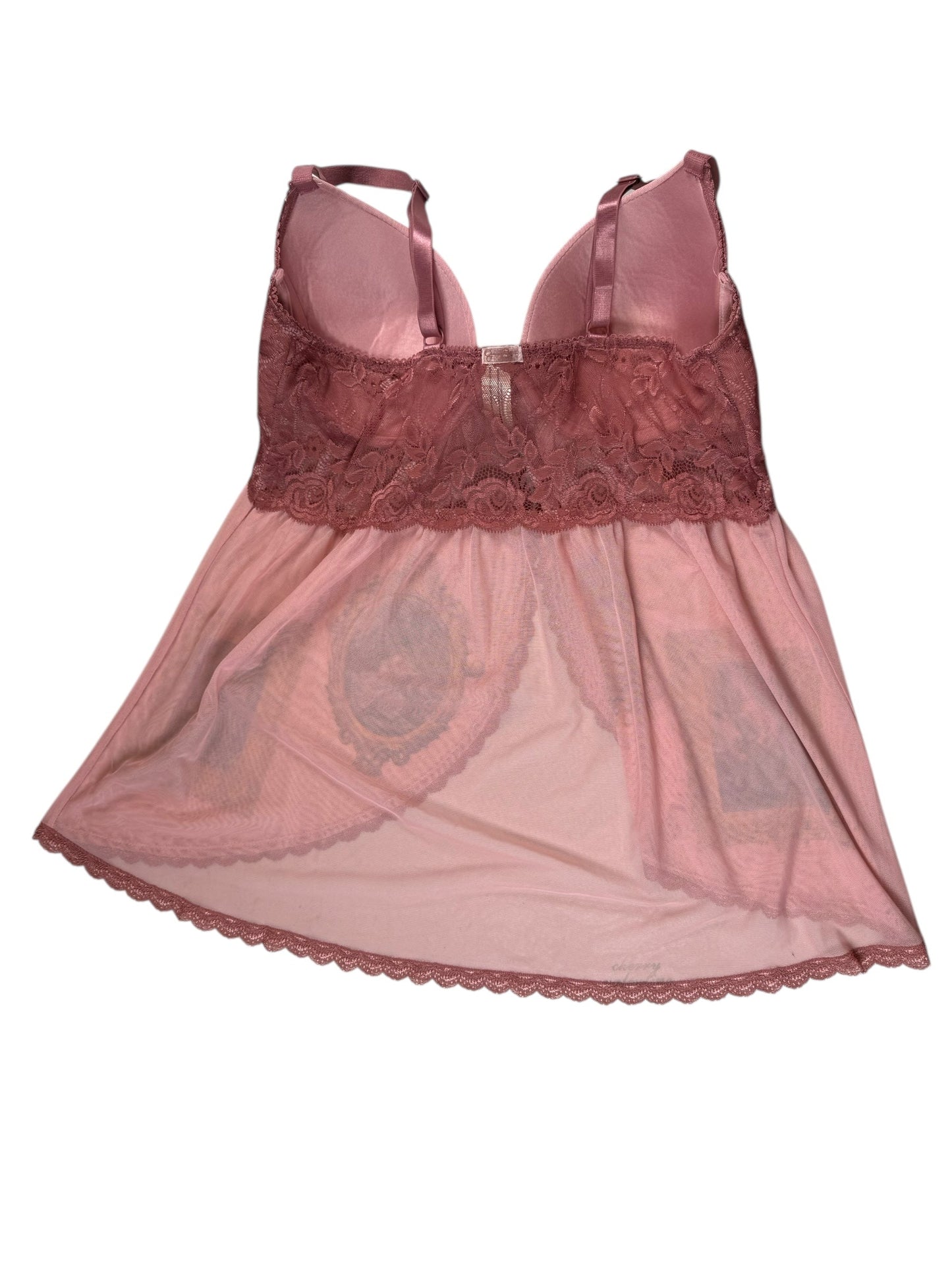 READ ME PINK BABYDOLL TOP - 1X