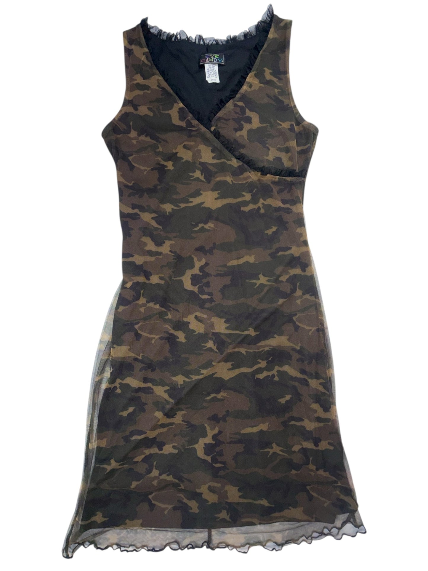 VINTAGE CAMO MESH DRESS - M/L