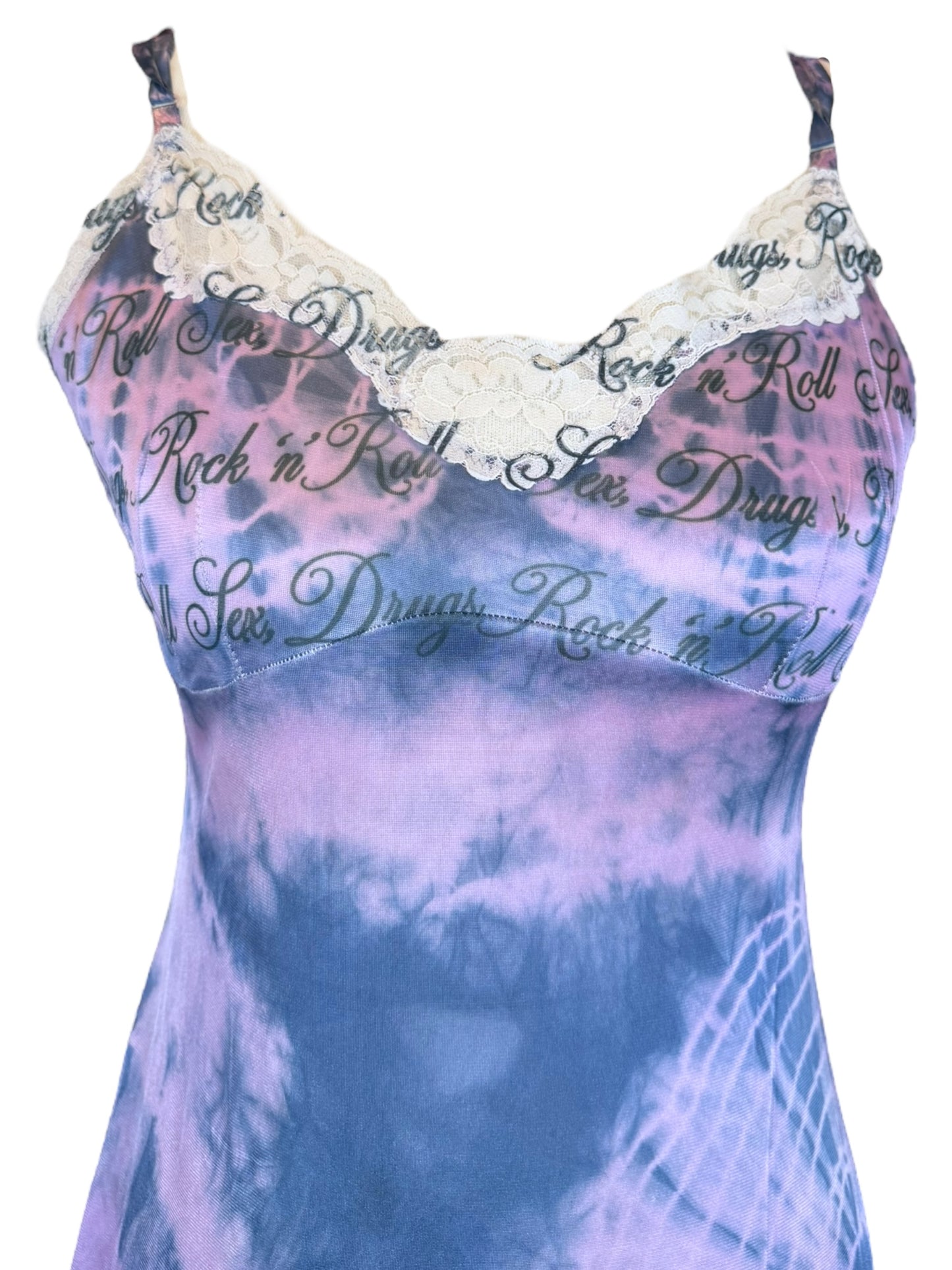 SEX DRUGS ROCK N ROLL PURPLE DRESS - M/L