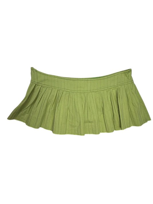 VINTAGE GREEN STRIPED MINI SKIRT - L