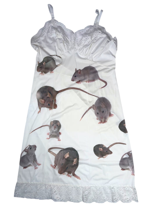 RATS WHITE SLIP DRESS - L