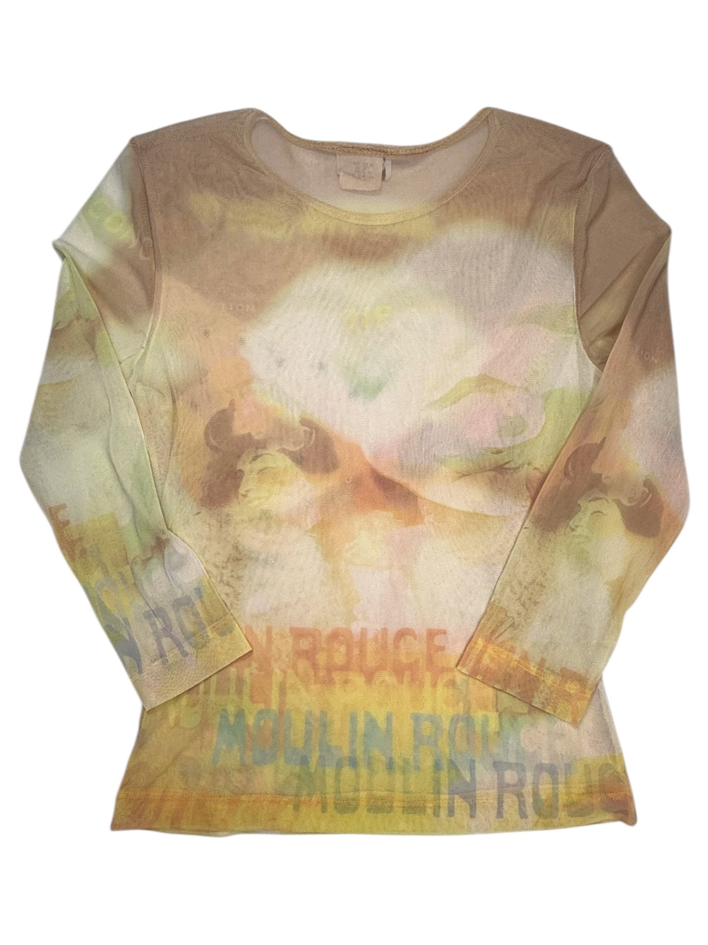 VINTAGE CLIO MESH MOULIN ROUGE BLOUSE - L