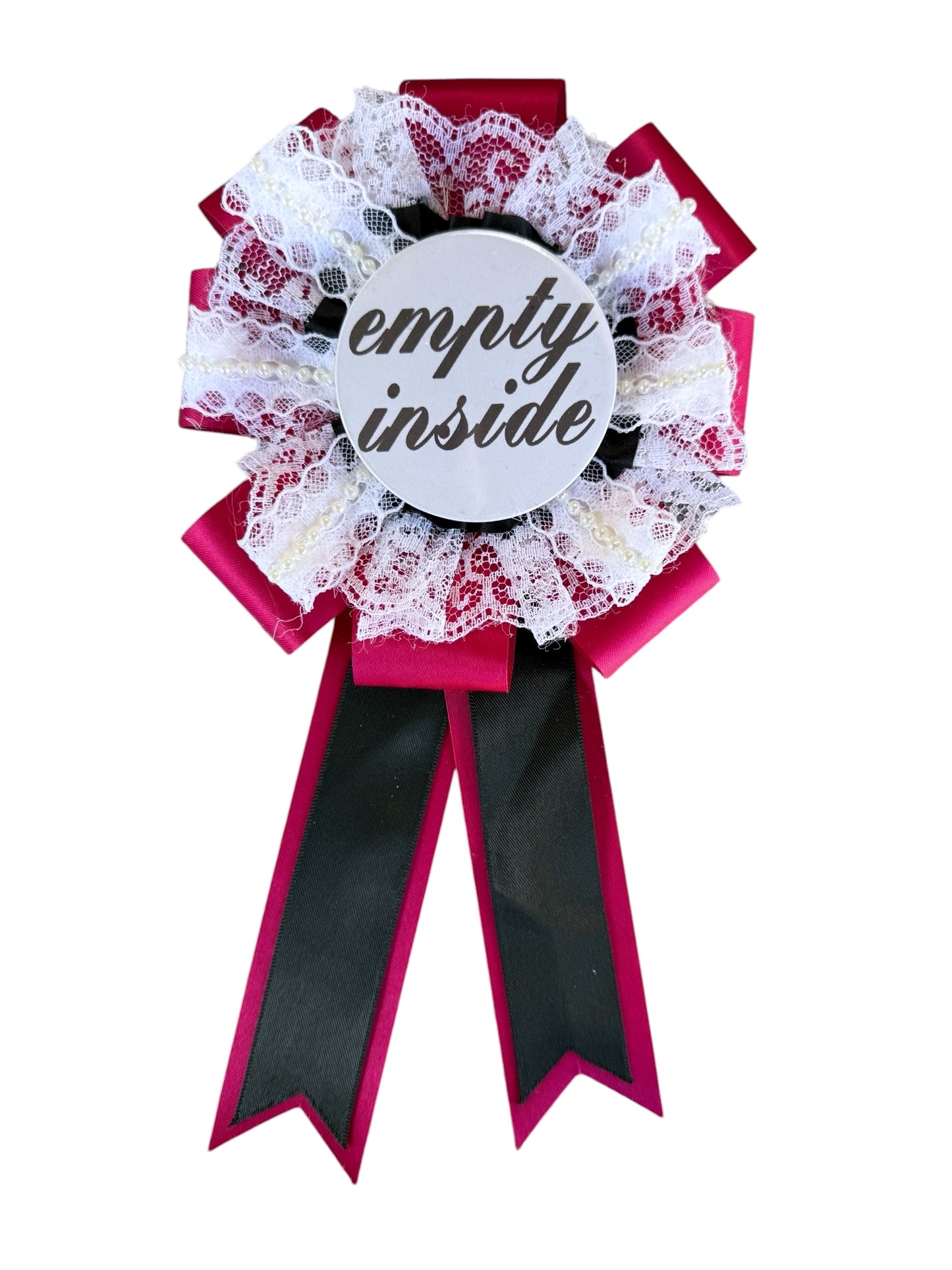 EMPTY INSIDE MAROON LACE PRIZE RIBBON