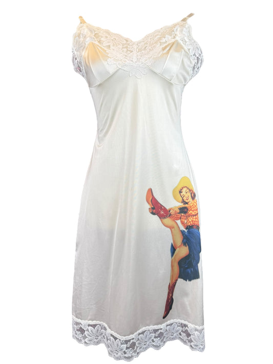 VINTAGE COWGIRL V1 WHITE DRESS - S