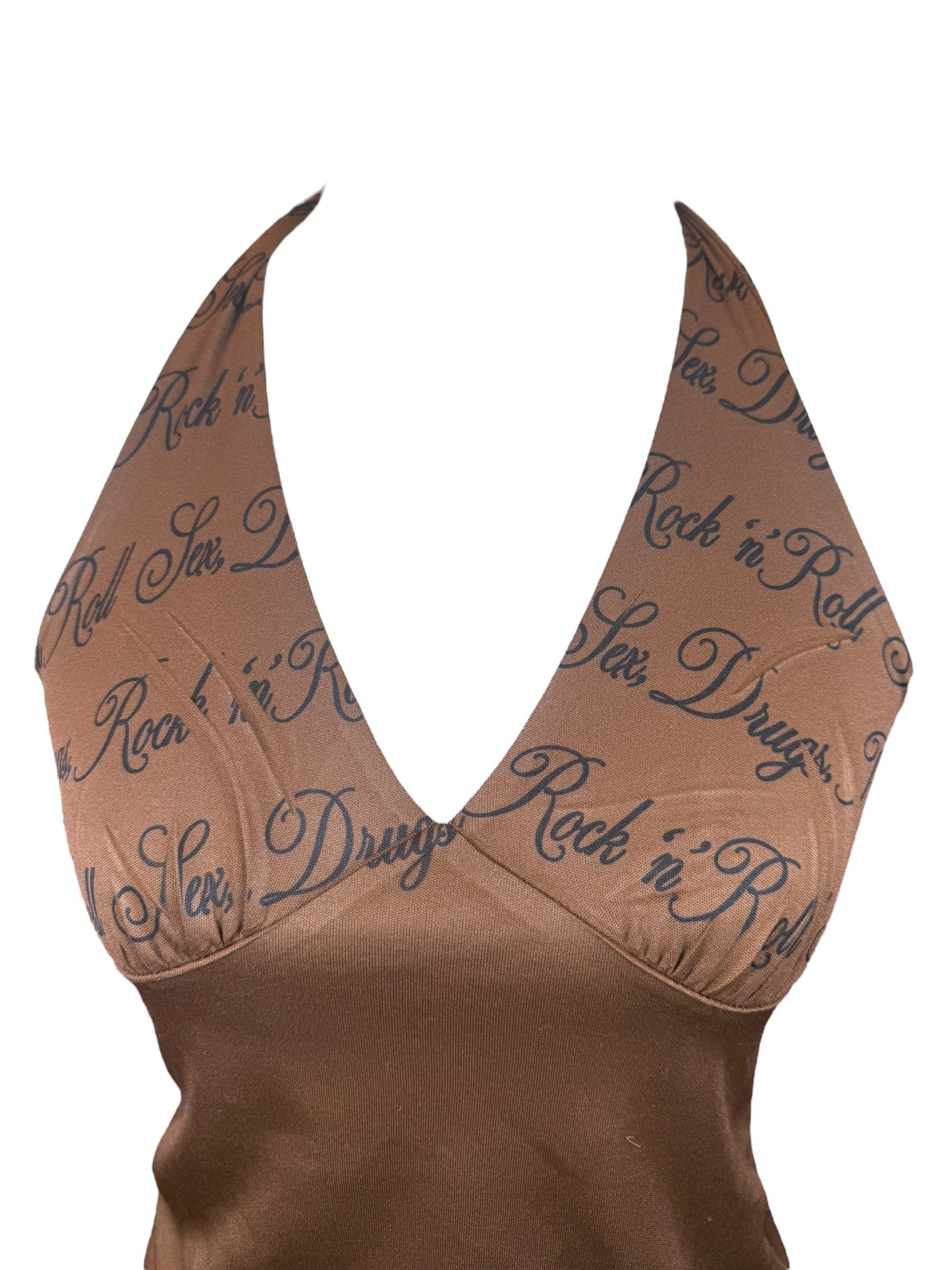 SEX DRUGS ROCK N ROLL BROWN TANK 1 - S/M