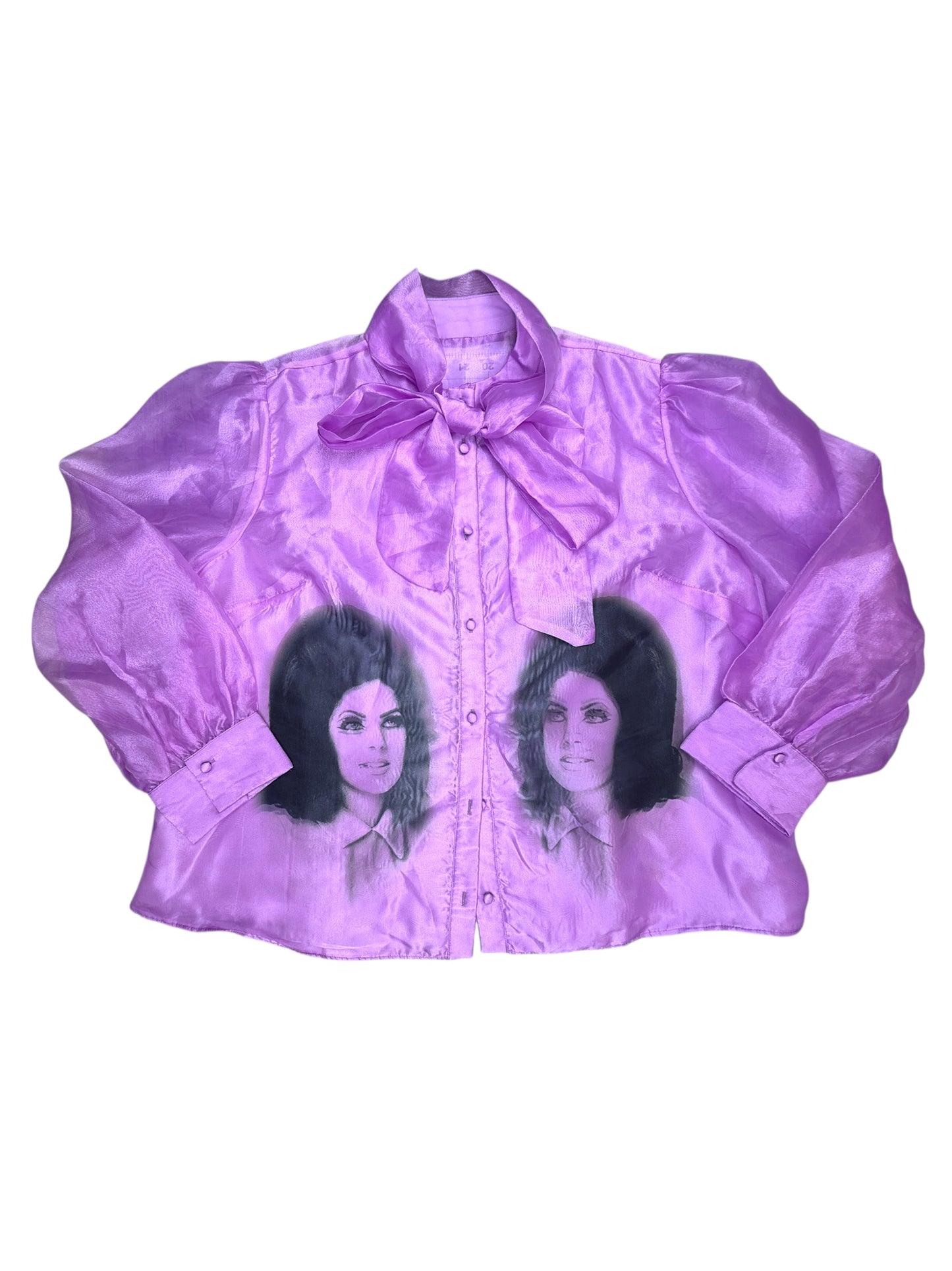 PRISCILLA PURPLE SECRETARY BLOUSE - 2X