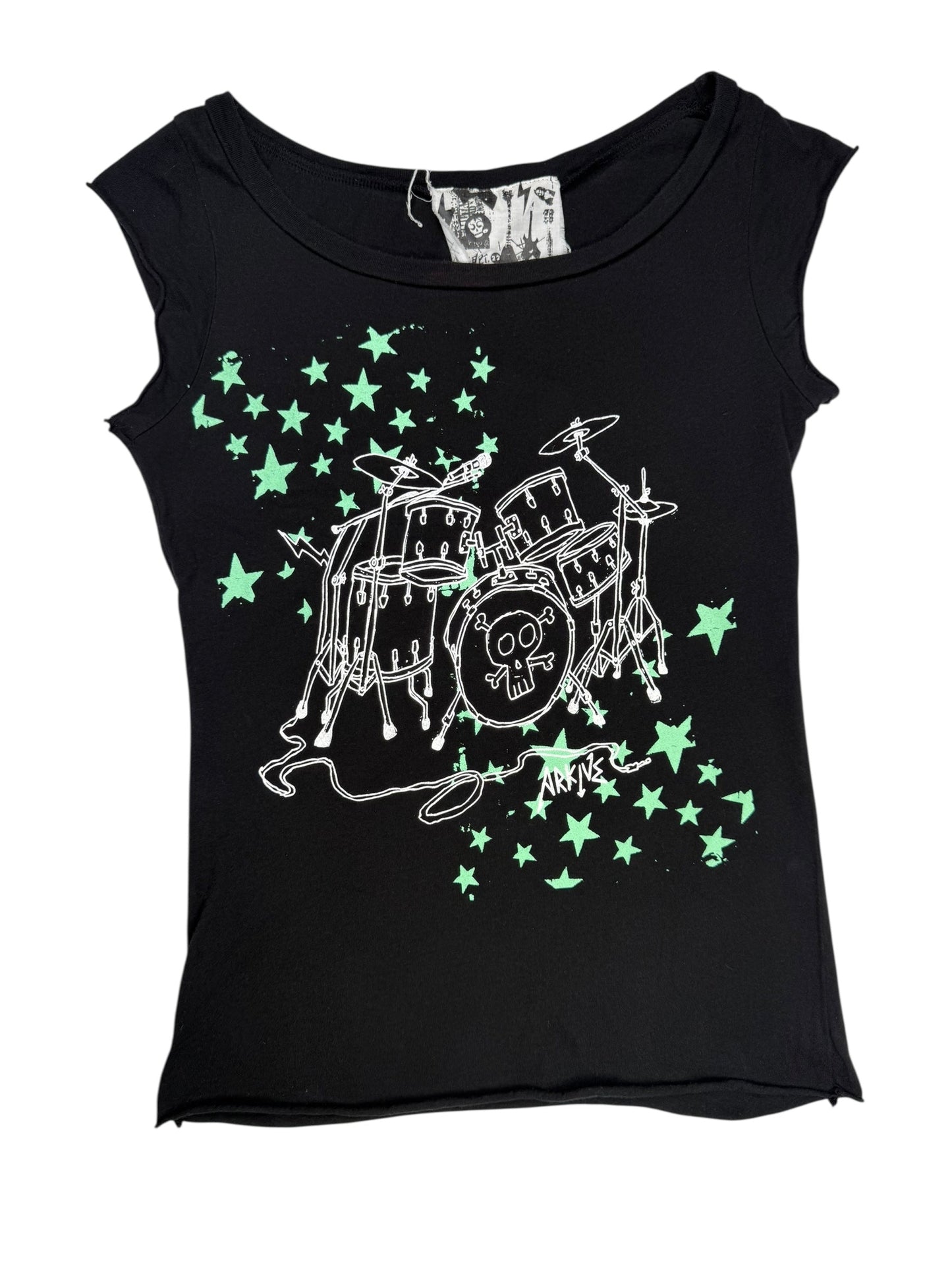 VINTAGE EMO STAR BLACK TEE - S