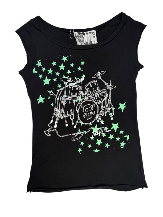 VINTAGE EMO STAR BLACK TEE - S