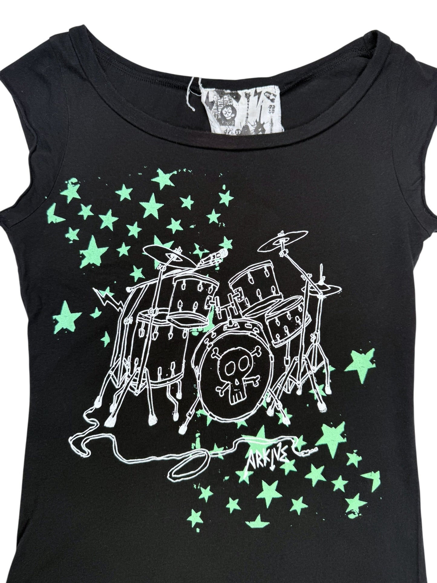 VINTAGE EMO STAR BLACK TEE - S