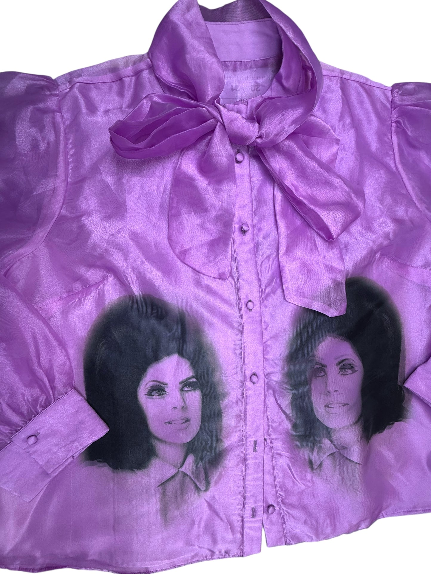 PRISCILLA PURPLE SECRETARY BLOUSE - 2X