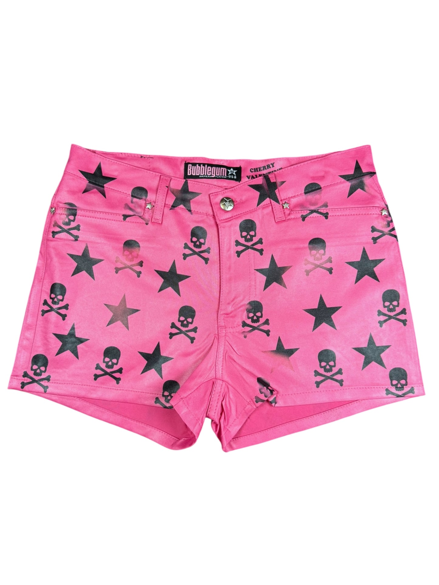 STARRY SKULLS PINK SHORTS - M