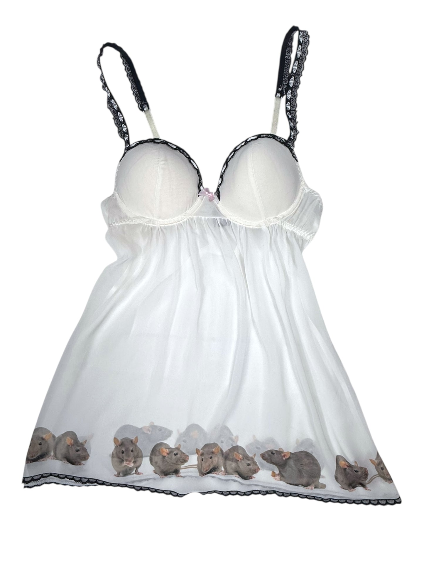 RATS! WHITE BABYDOLL TOP - M