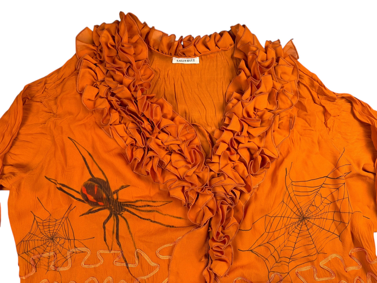 BLACK WIDOW ORANGE BLOUSE - 3X/4X