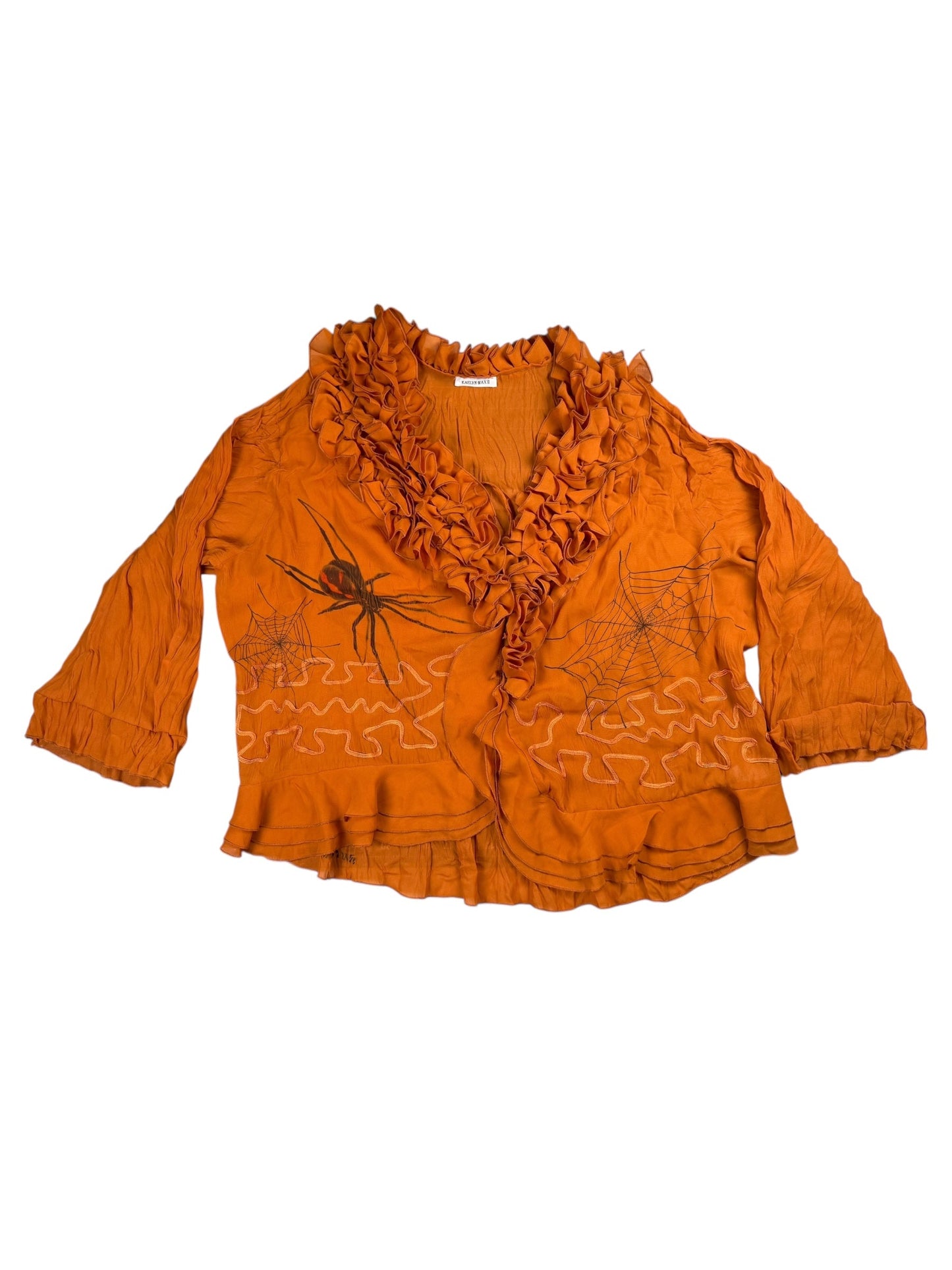 BLACK WIDOW ORANGE BLOUSE - 3X/4X