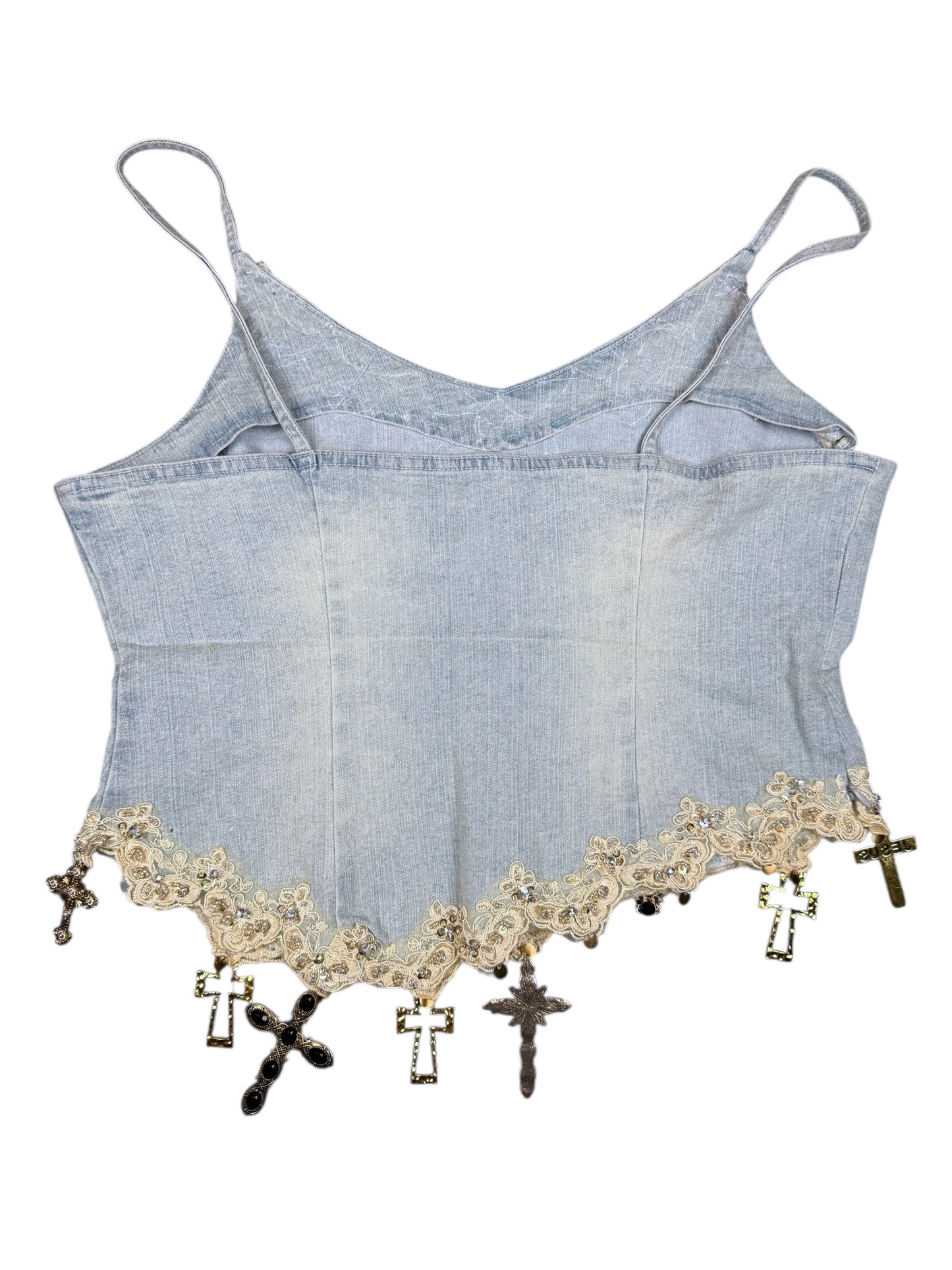 CROSS ME DENIM TANK - L