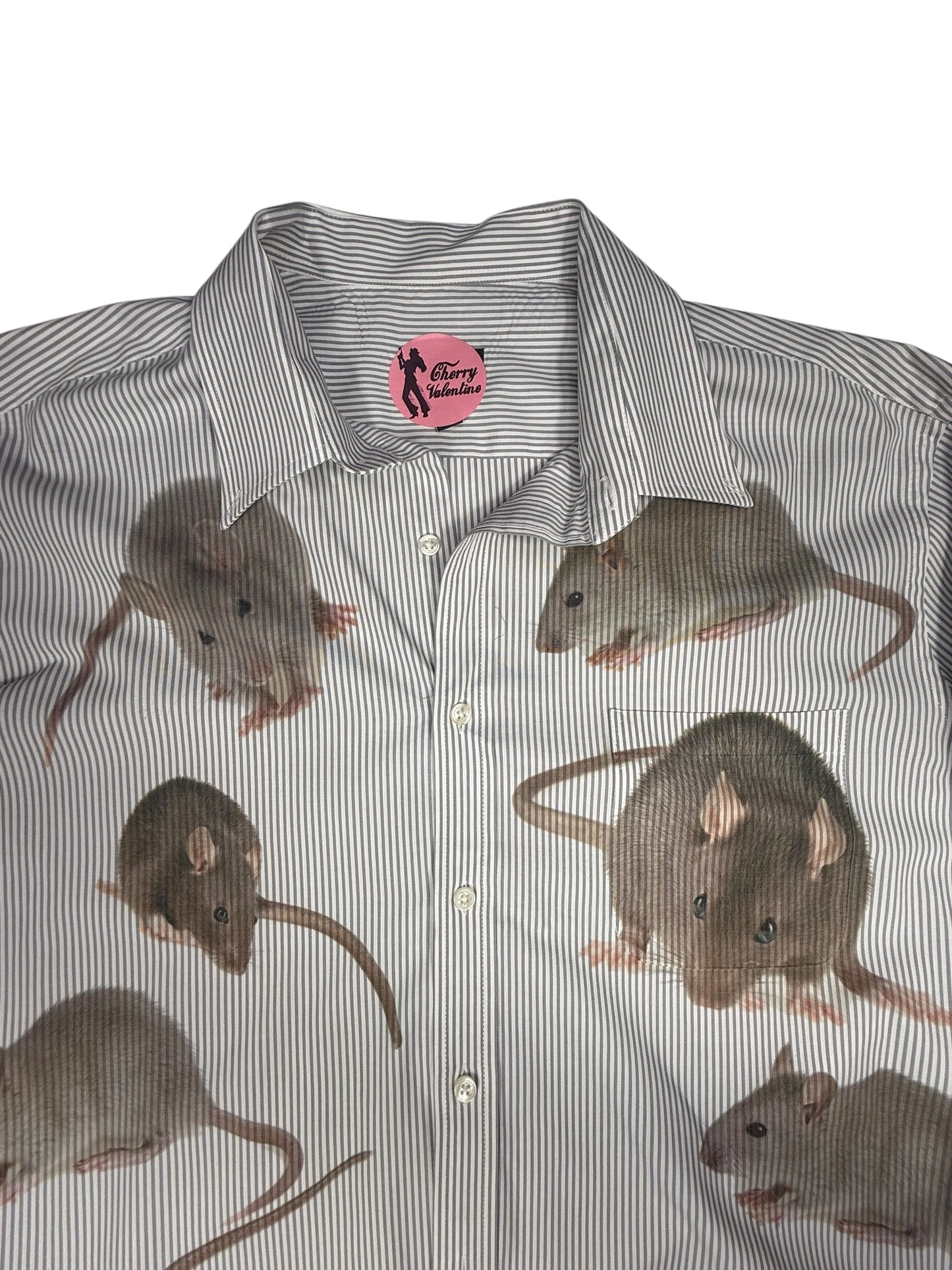 RATS STRIPED LONG SLEEVE BUTTON UP - MENS 2XL