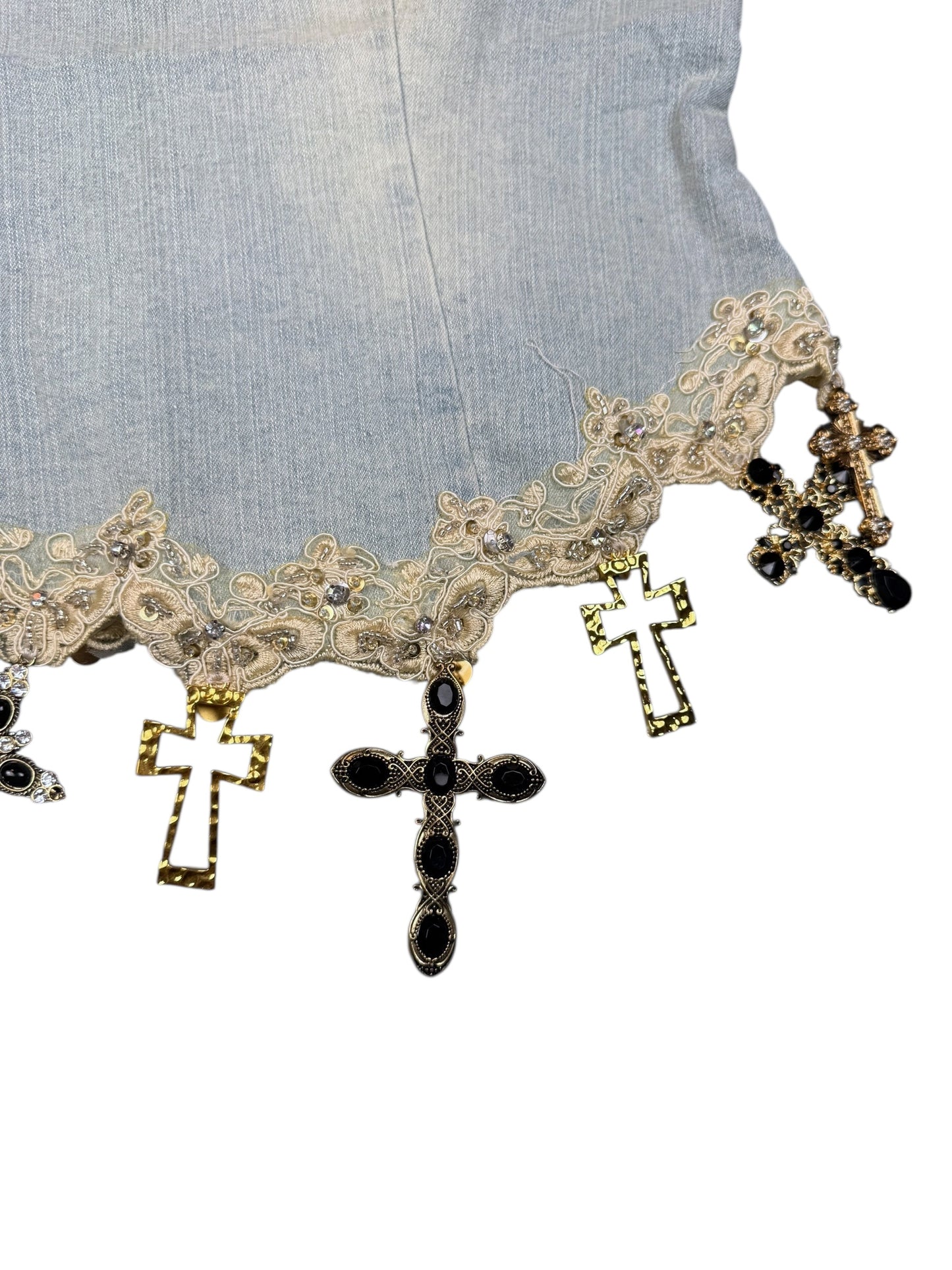 CROSS ME DENIM TANK - L