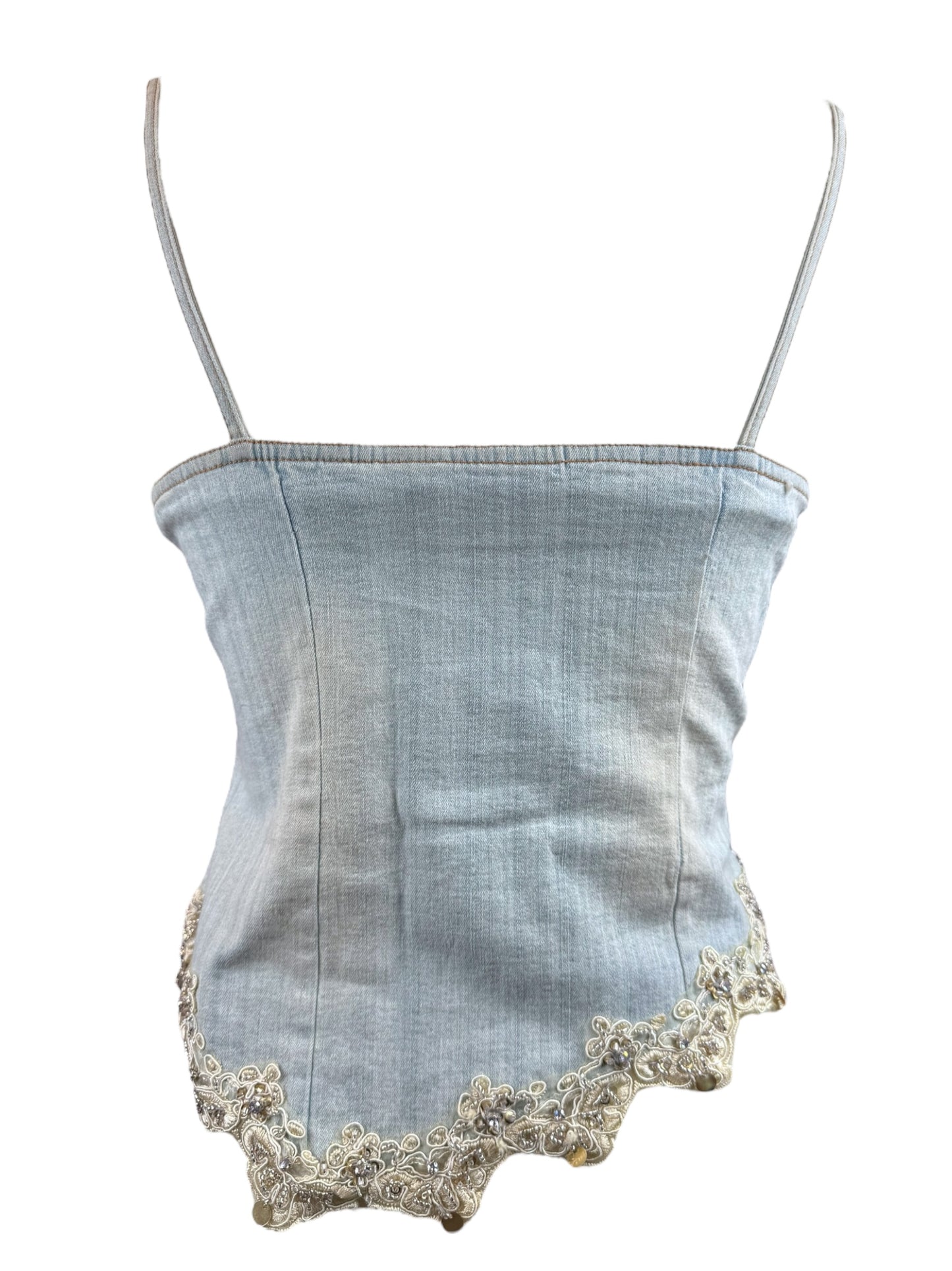 CROSS ME DENIM TANK - S