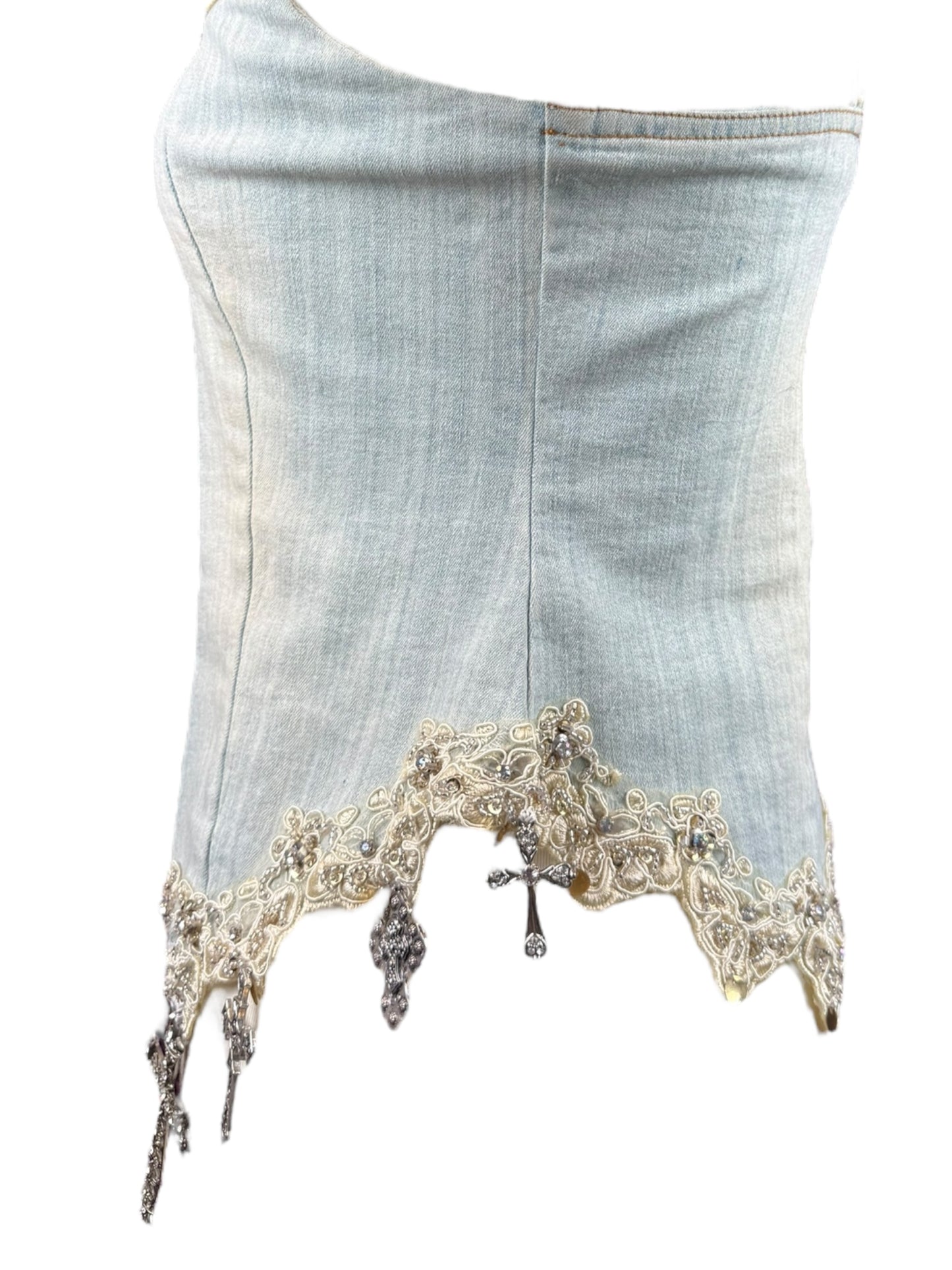 CROSS ME DENIM TANK - S