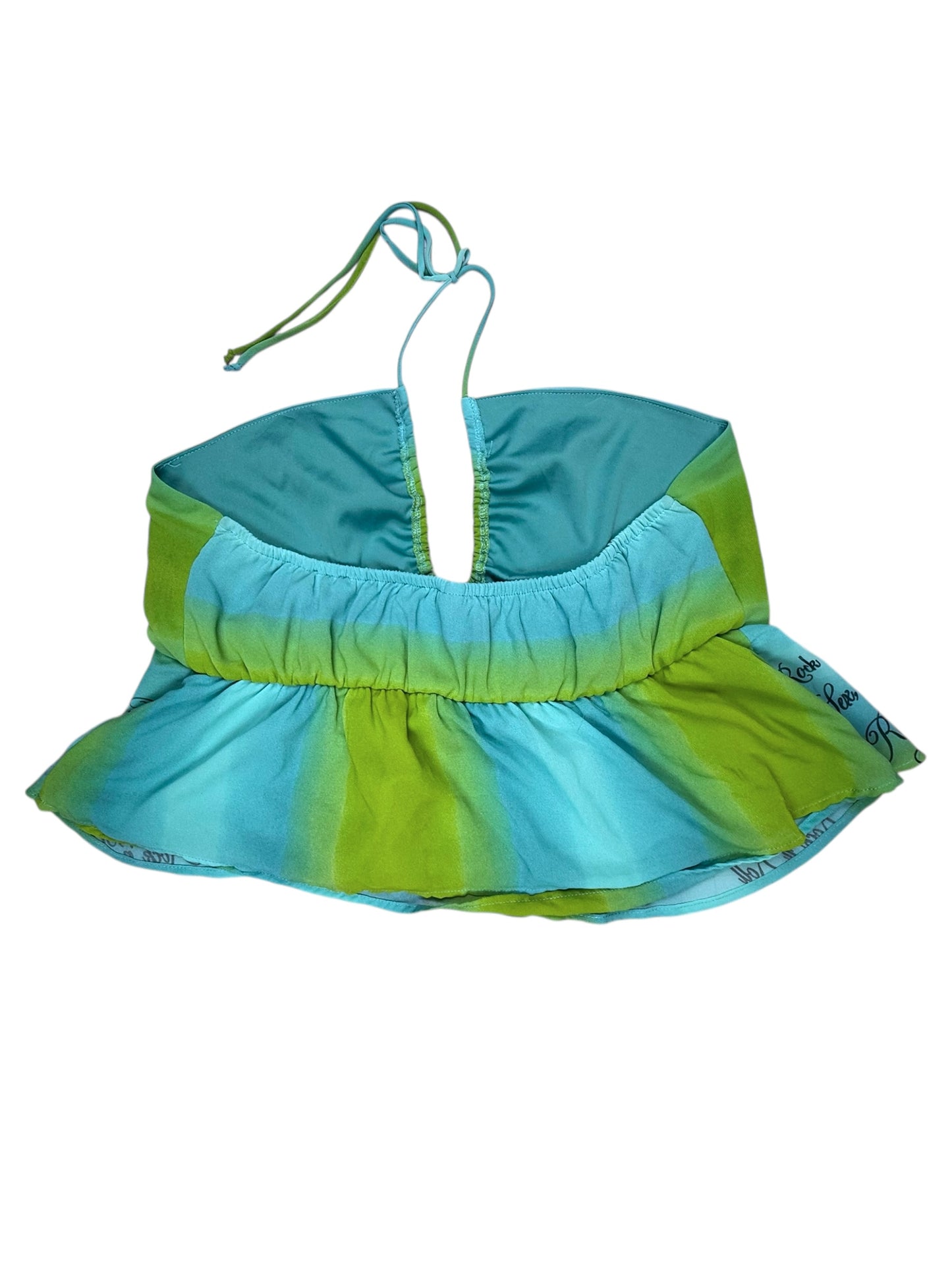 SEX, DRUGS, AND ROCK N ROLL GREEN/BLUE HALTER TANK - XL