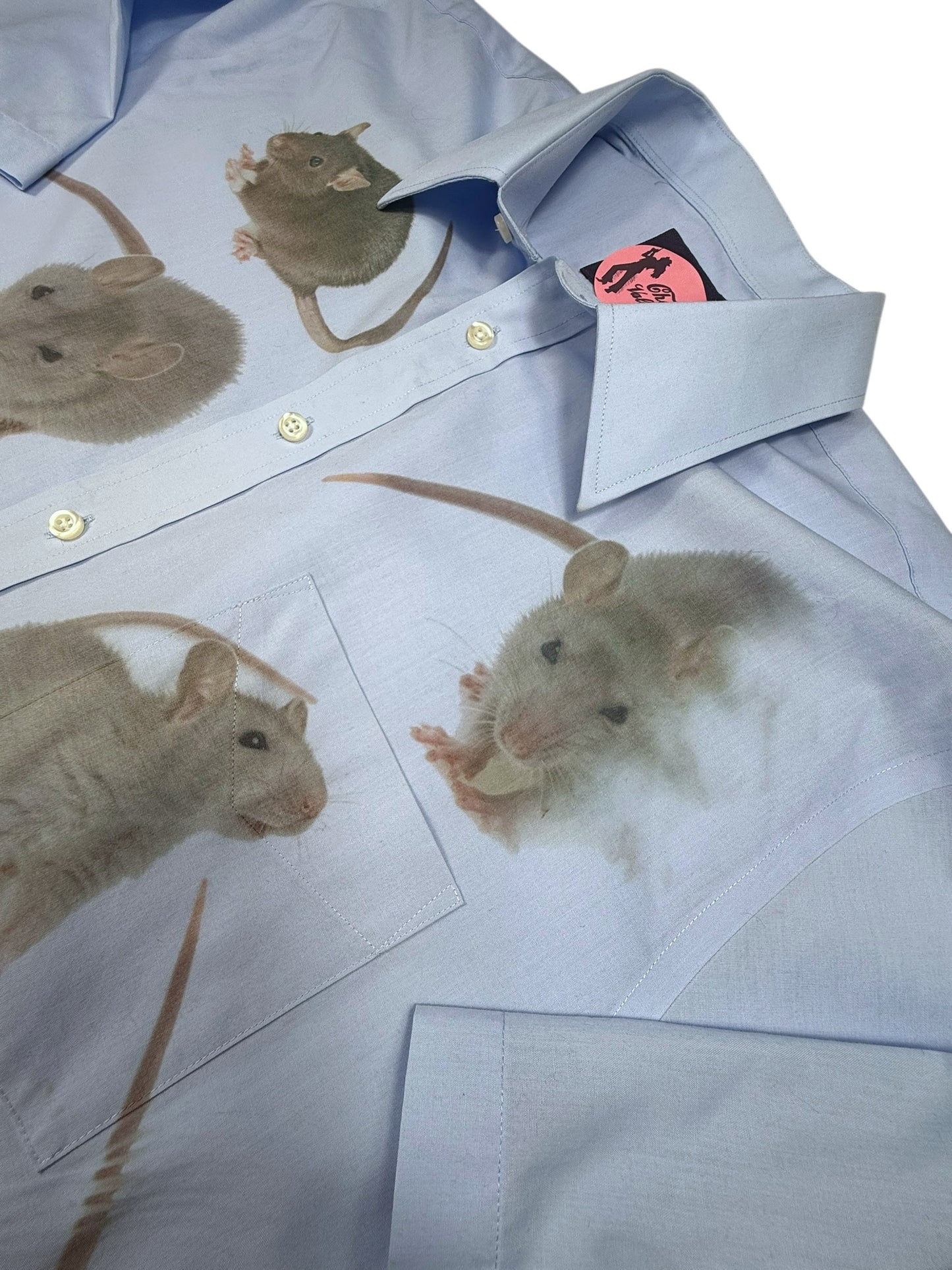 RATS BLUE BUTTON UP SHORT SLEEVE - MENS LARGE