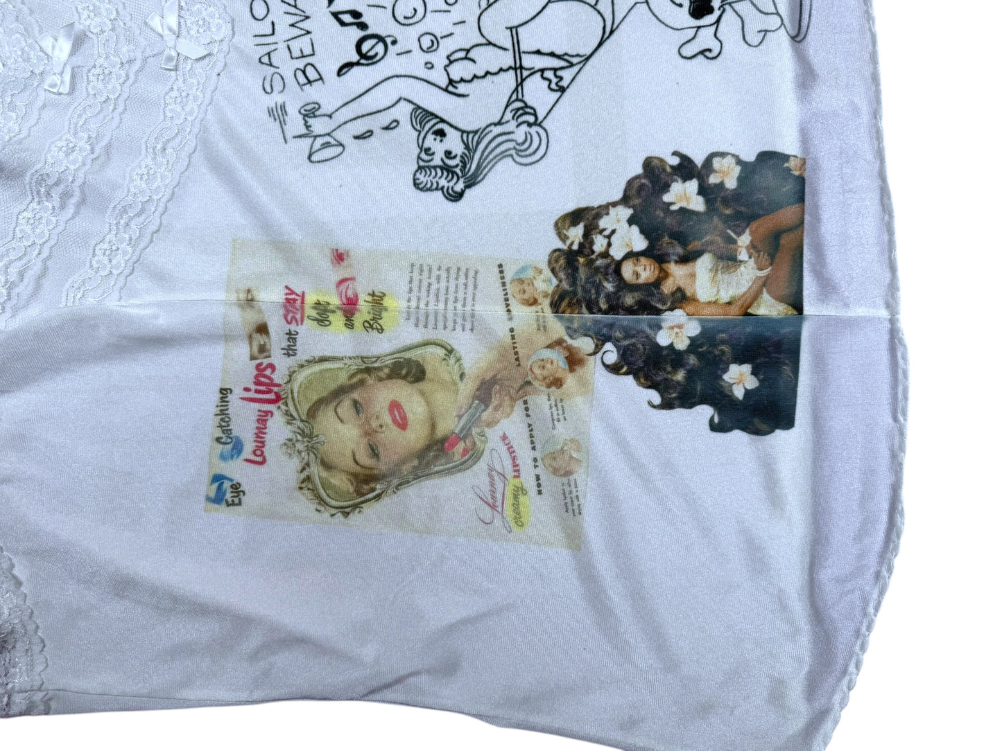 SAILOR BEWARE WHITE LACE TANK - 3X